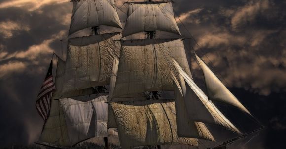Pirate - White and Brown Galleon Ship