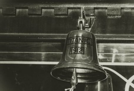 Titanic - grayscale photography of Titanic 1912 bell