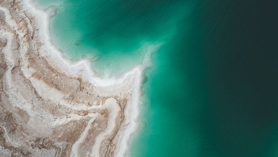 Dead Sea - bird's eye view of sea